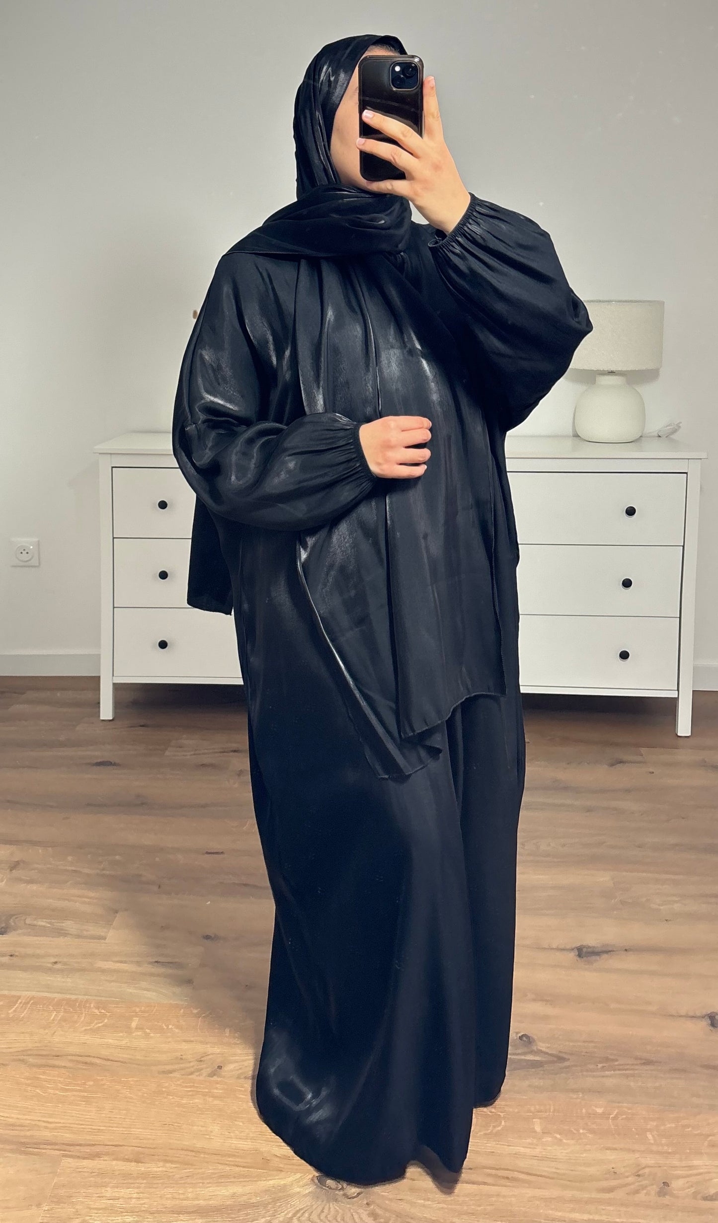 Abaya voile intégré noir