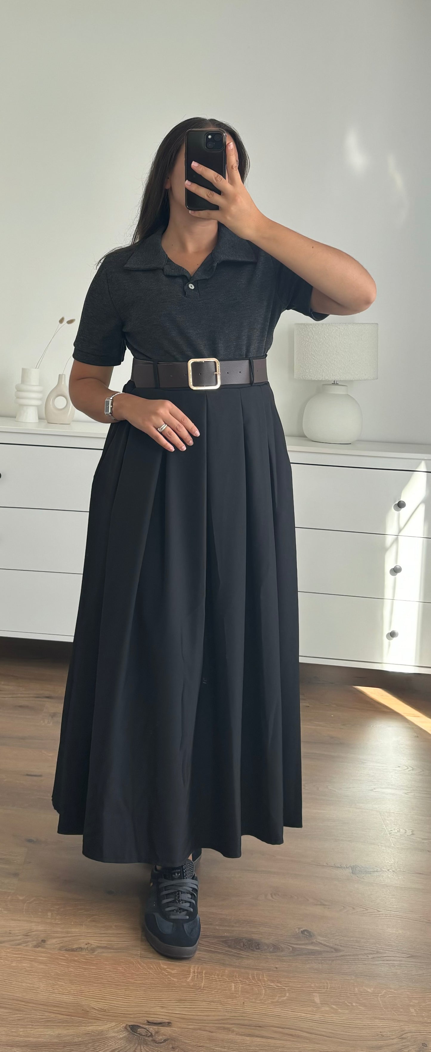 Robe polo noir