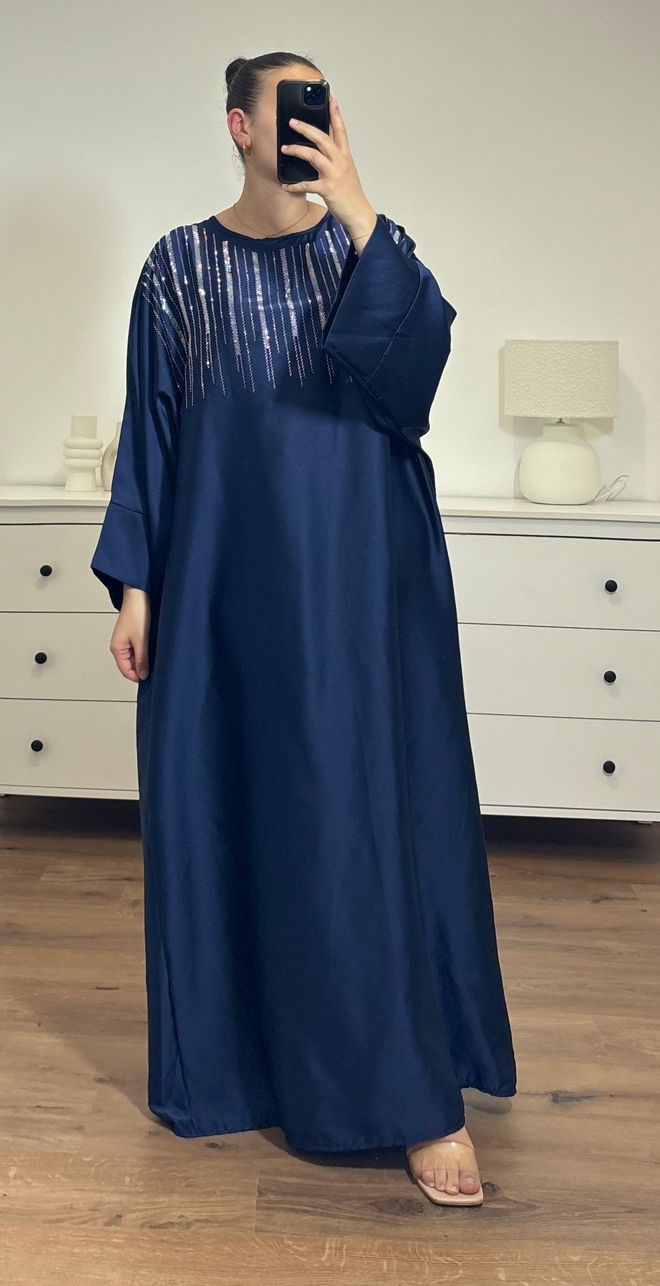 Robe strass bleu marine