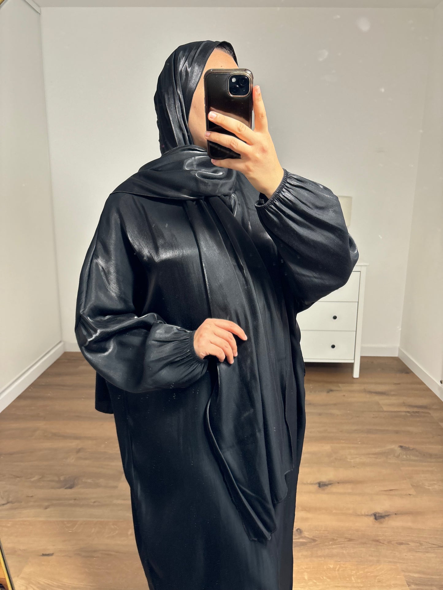 Abaya voile intégré noir