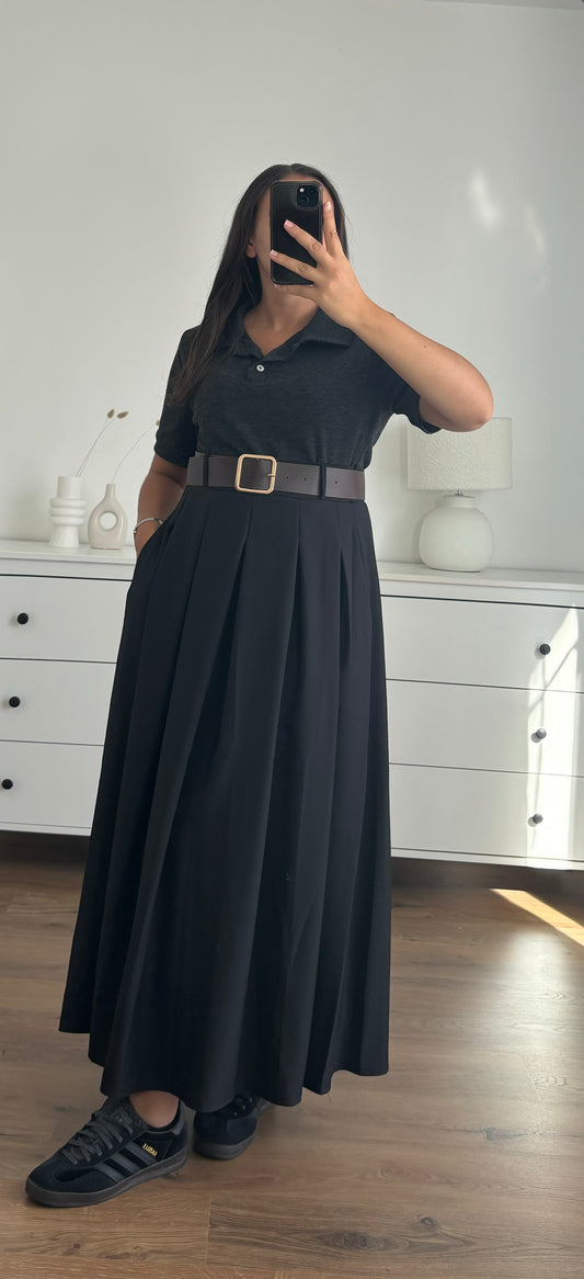 Robe polo noir