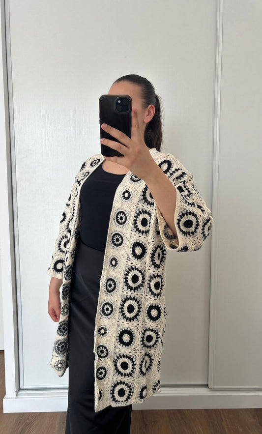 Gilet crochet noir