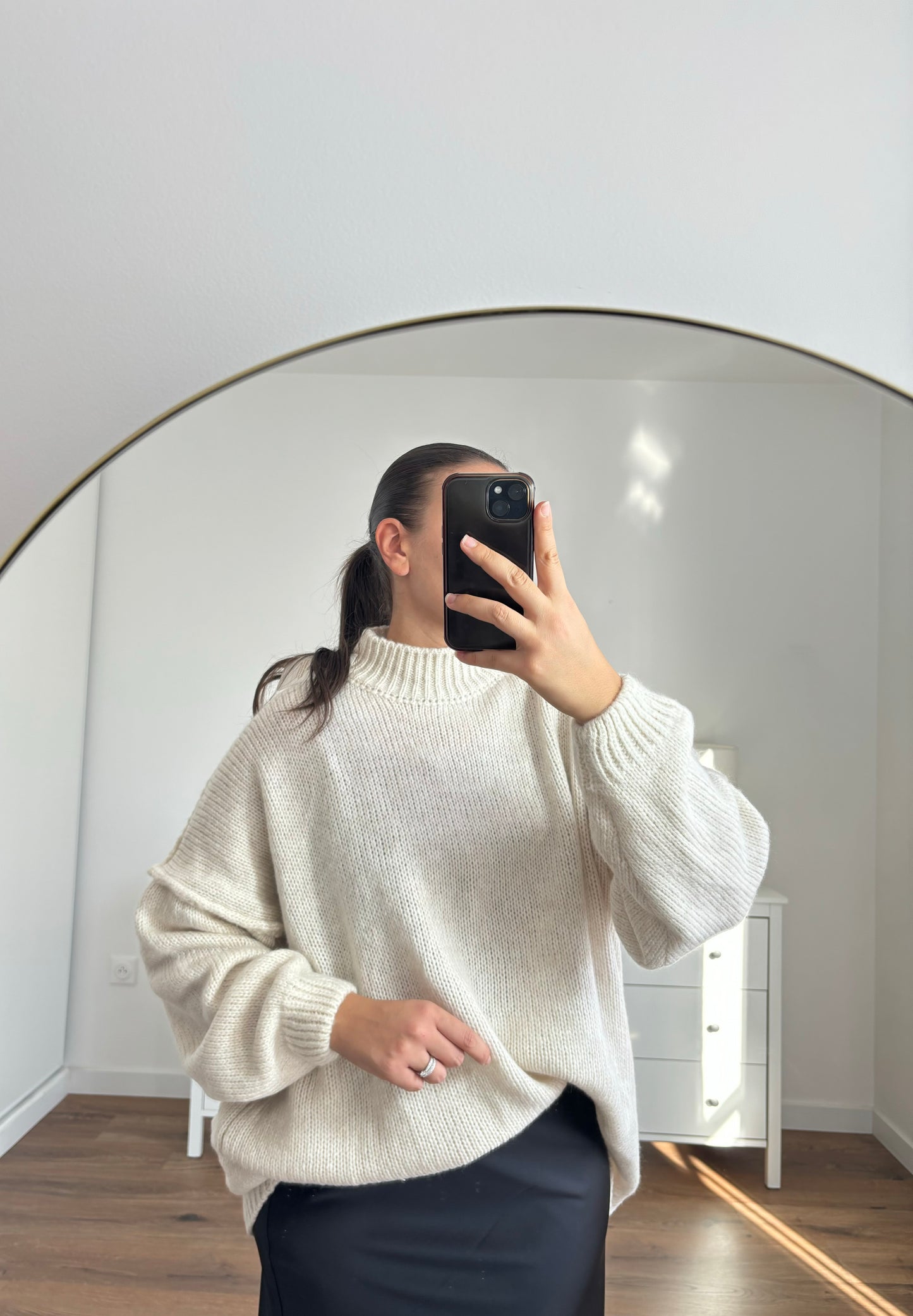 Pull oversize crème