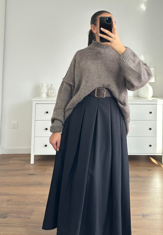Pull oversize marron taupe