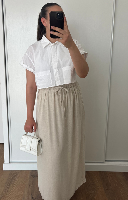 Jupe lin beige