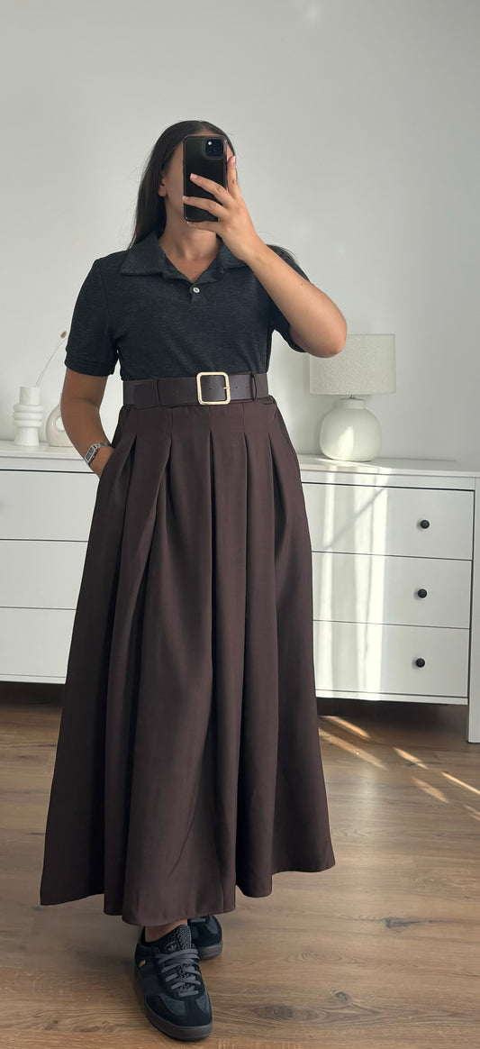 Robe polo marron